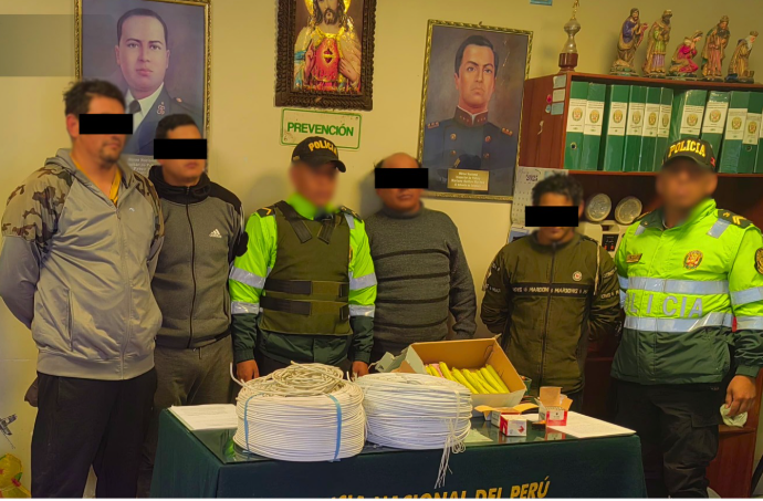 INTERVIENEN A CUATRO SUJETOS POR PRESUNTO TRASLADO ILEGAL DE EXPLOSIVOS EN CASINCHIHUA